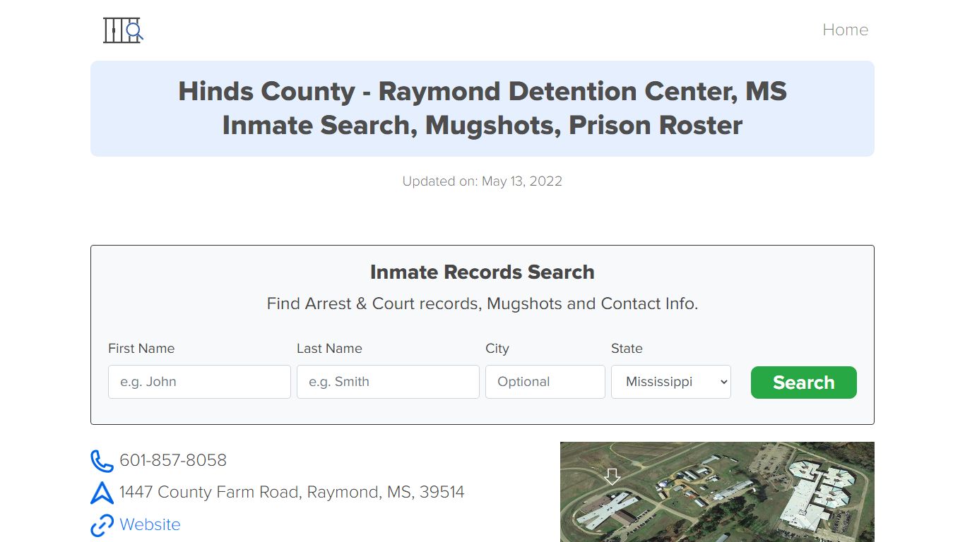 Hinds County - Raymond Detention Center, MS Inmate Search ...